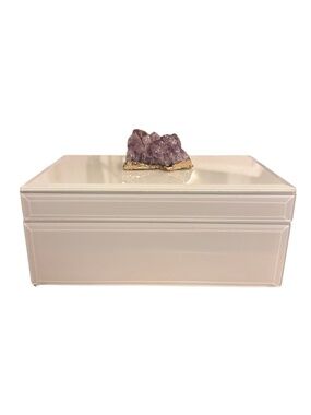 NEW Tozai Rectangular Amethyst Crystal Acrylic Decorative Storage Desk Box